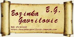 Božinka Gavrilović vizit kartica